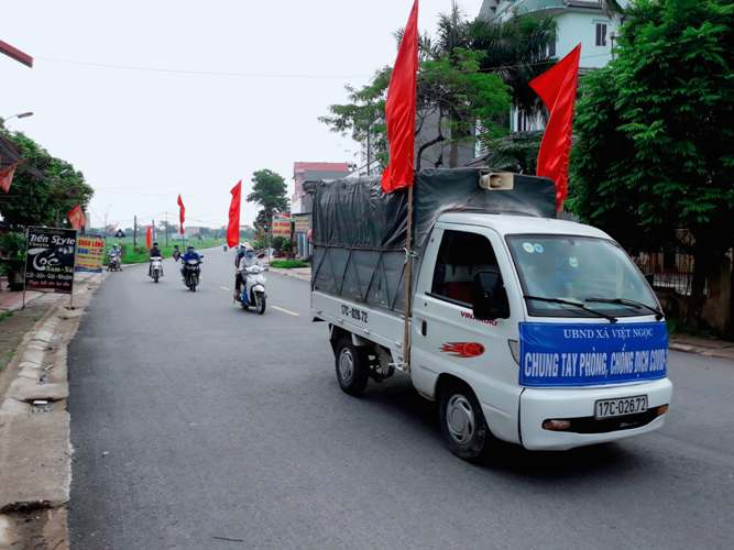 Xã Việt Ngọc – Tân Yên tổ chức tuyên truyền lưu động phòng chống dịch Covid-19