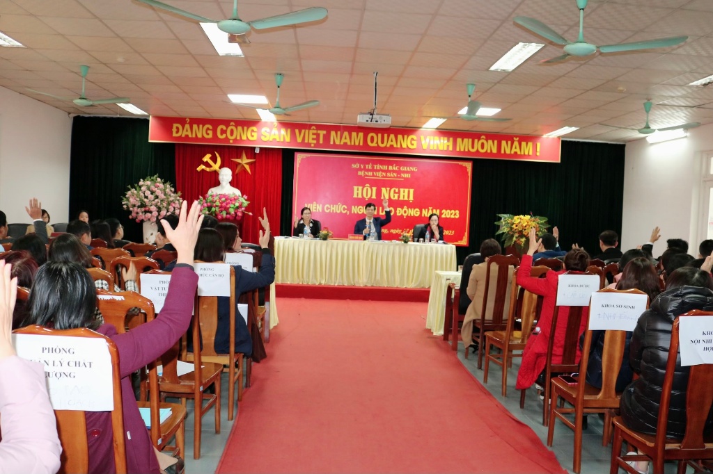 Hội nghị viên chức, người lao động Bệnh viện Sản Nhi Bắc Giang năm 2023 thành công tốt đẹp